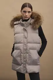 Womania Yelek - London Naturel Kürklü Yelek 2